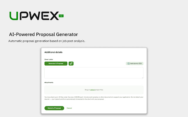 Upwex - AI Tools for Upwork chrome谷歌浏览器插件_扩展第3张截图