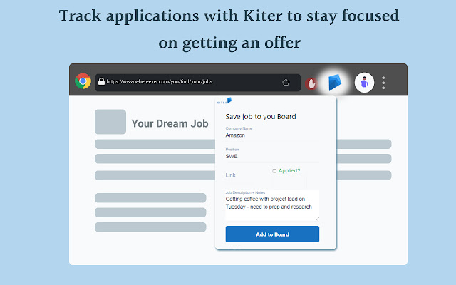Kiter Job Application Tracker chrome谷歌浏览器插件_扩展第1张截图