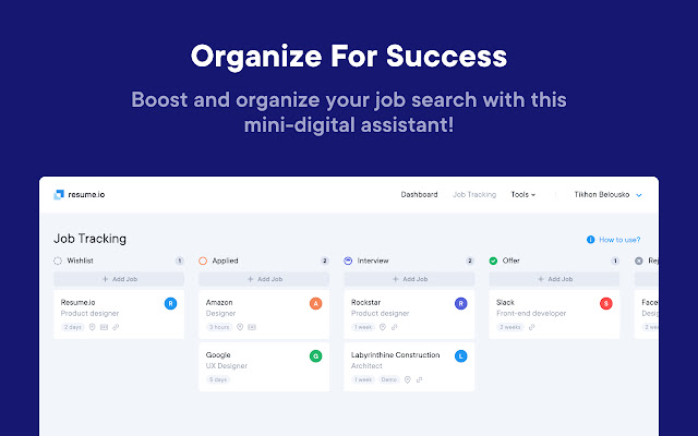 Resume.io: Job Tracker chrome谷歌浏览器插件_扩展第3张截图