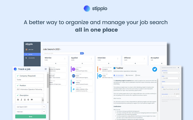 Stipplo Job Application Tracker chrome谷歌浏览器插件_扩展第1张截图