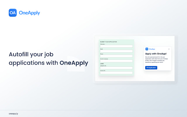 OneApply - Autofill job applications chrome谷歌浏览器插件_扩展第1张截图