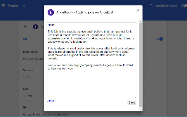 AngelApply - Apply to jobs on AngelList chrome谷歌浏览器插件_扩展第1张截图