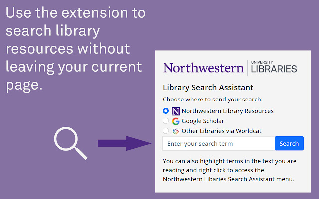 Northwestern Libraries Search Assistant chrome谷歌浏览器插件_扩展第1张截图