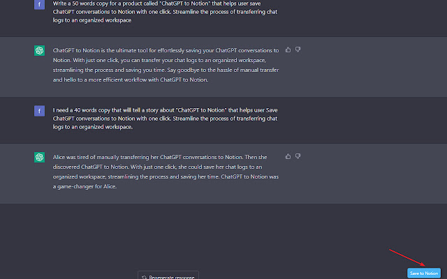 保存 ChatGPT 对话记录到 Notion chrome谷歌浏览器插件_扩展第1张截图