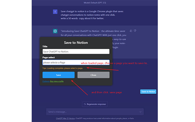 保存 ChatGPT 对话记录到 Notion chrome谷歌浏览器插件_扩展第2张截图