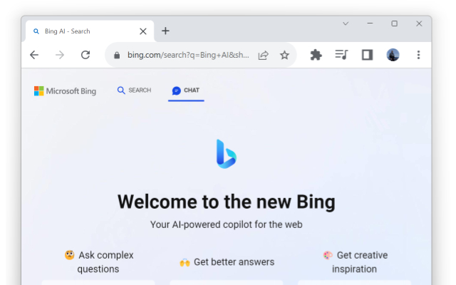 Bing AI for Chrome chrome谷歌浏览器插件_扩展第1张截图