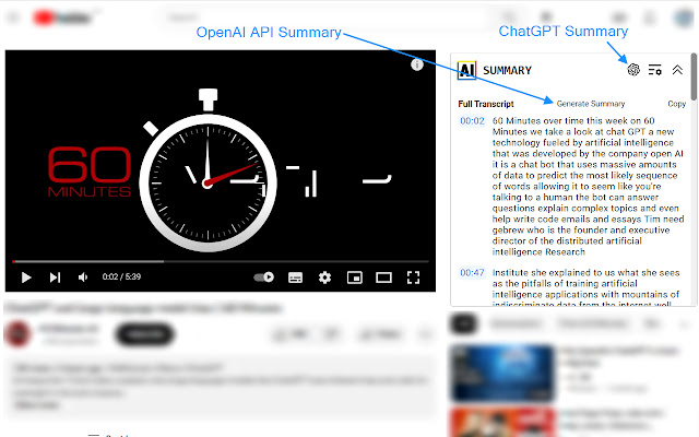 Youtube Transcript AI Summary chrome谷歌浏览器插件_扩展第2张截图