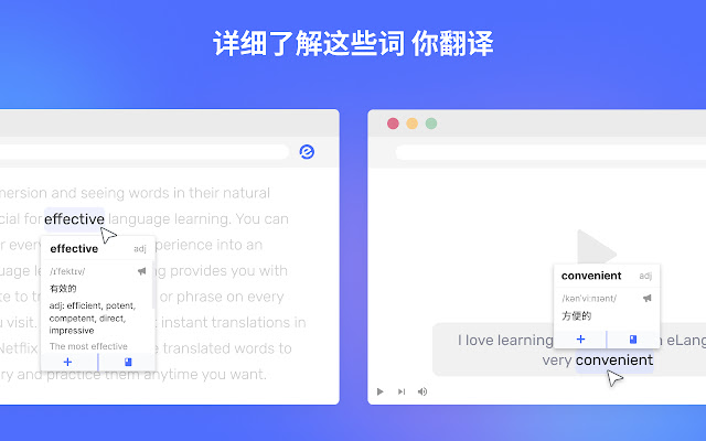 eLang Translator：翻译文本、单词、字幕 chrome谷歌浏览器插件_扩展第3张截图