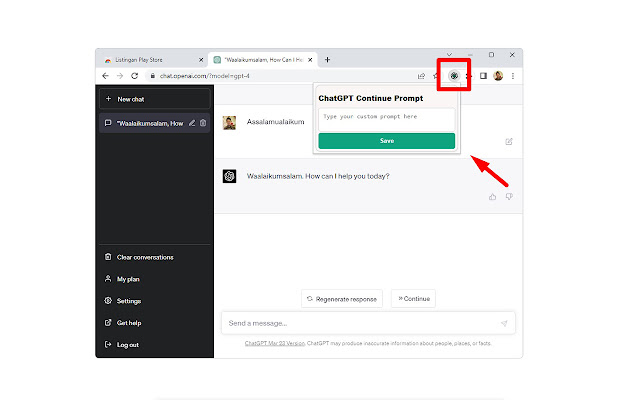 ChatGPT Continue chrome谷歌浏览器插件_扩展第2张截图