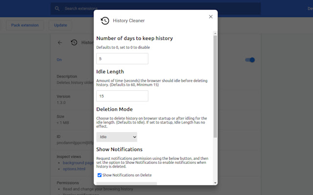 History Cleaner chrome谷歌浏览器插件_扩展第2张截图