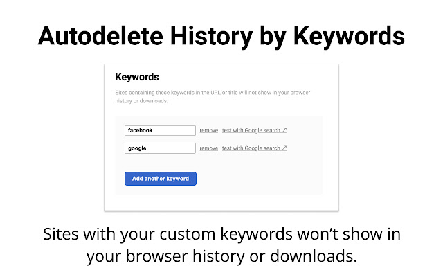 Autodelete History by Keywords or URL chrome谷歌浏览器插件_扩展第1张截图