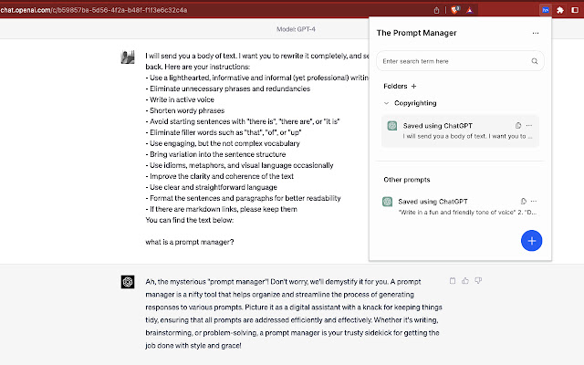 Prompt Manager chrome谷歌浏览器插件_扩展第1张截图