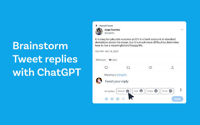 GPTweet: Twitter replies with ChatGPT chrome谷歌浏览器插件_扩展第1张截图