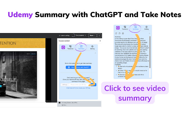 Udemy视频摘要ChatGPT生成-快速笔记 (中文版) chrome谷歌浏览器插件_扩展第3张截图