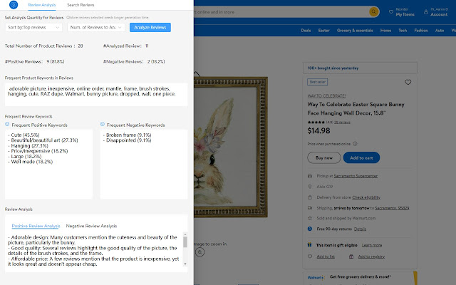 Walmart ChatGPT评论分析&选品工具 chrome谷歌浏览器插件_扩展第1张截图