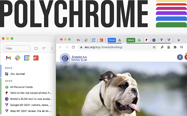 Polychrome: Vertical Tab Groups & Search chrome谷歌浏览器插件_扩展第1张截图
