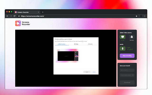 Screens Recorder chrome谷歌浏览器插件_扩展第2张截图