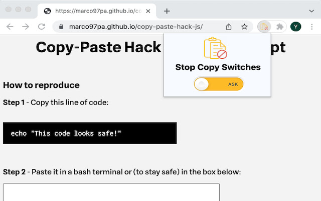 Copy Paste Hack Blocker chrome谷歌浏览器插件_扩展第1张截图