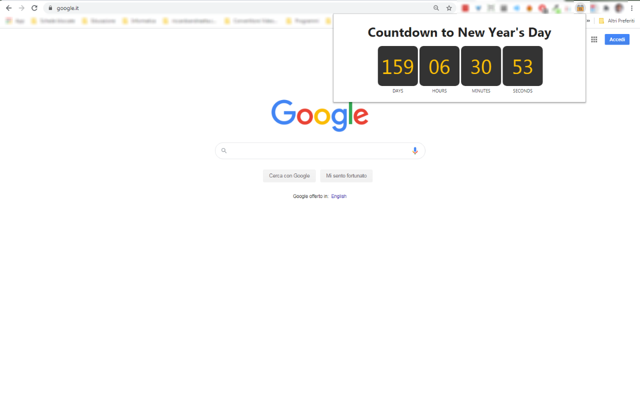 Countdown to New Year's Day chrome谷歌浏览器插件_扩展第2张截图