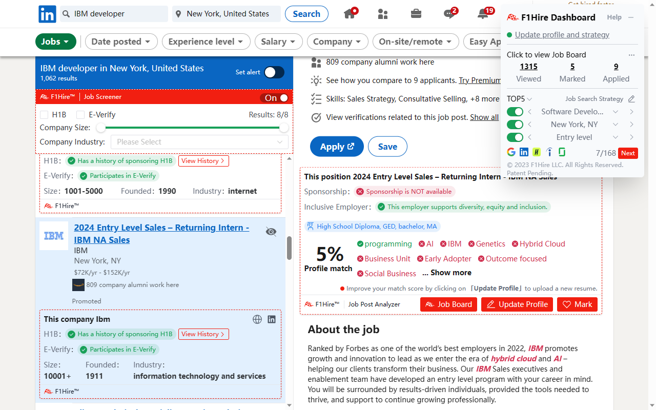 F1 Hire - Job Analyzer, Visa Checker, more chrome谷歌浏览器插件_扩展第8张截图