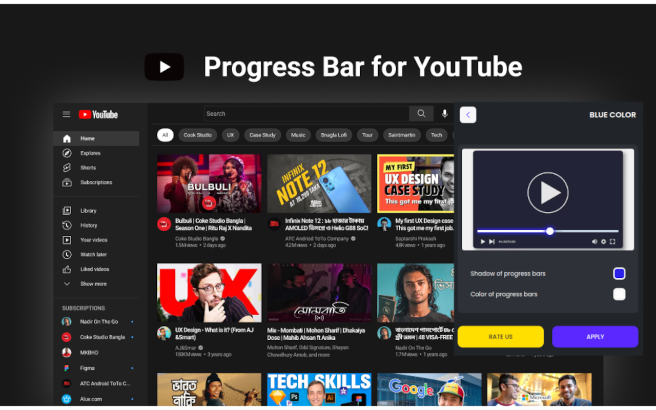 Progress Bar for YouTube chrome谷歌浏览器插件_扩展第1张截图
