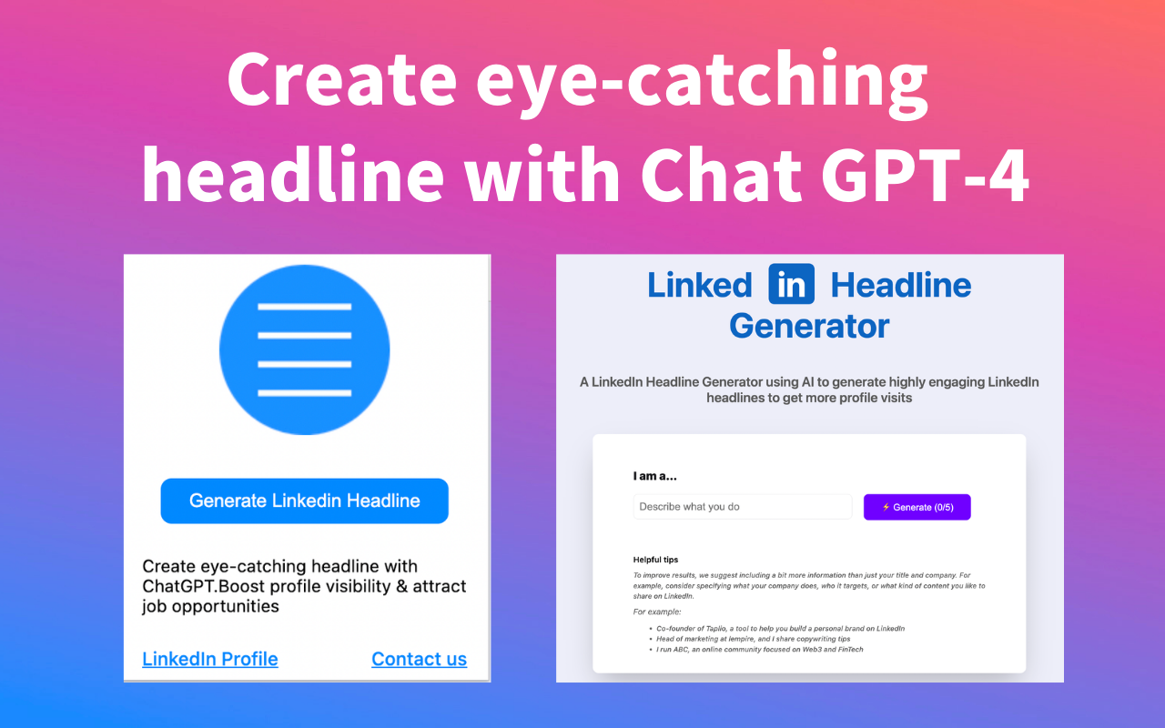 LinkedRadar - LinkedIn Headline Generator chrome谷歌浏览器插件_扩展第1张截图