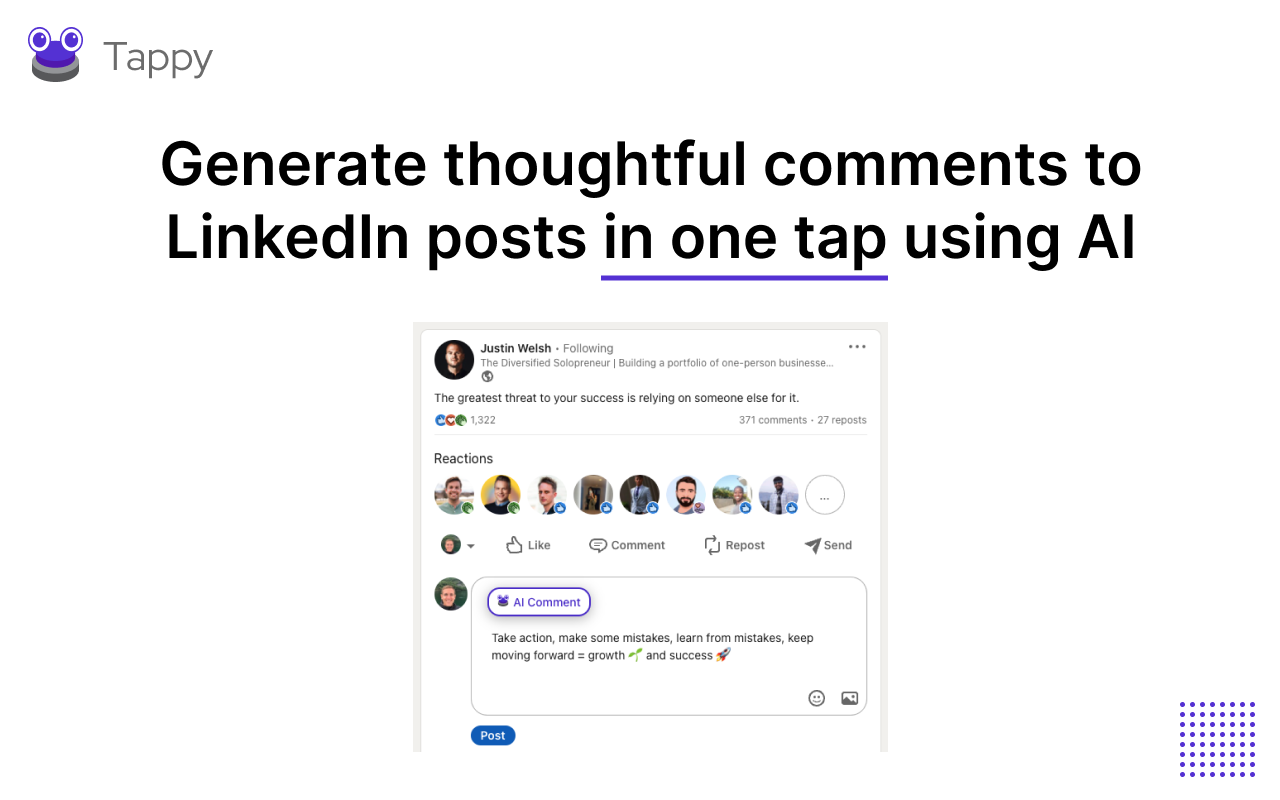 Tappy - Your AI LinkedIn Comments Assistant chrome谷歌浏览器插件_扩展第5张截图