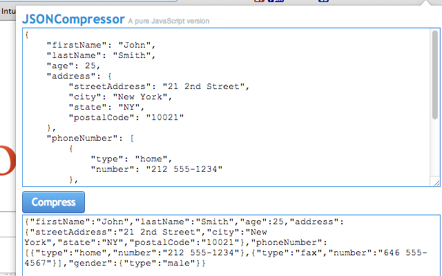 JSON Compressor chrome谷歌浏览器插件_扩展第1张截图