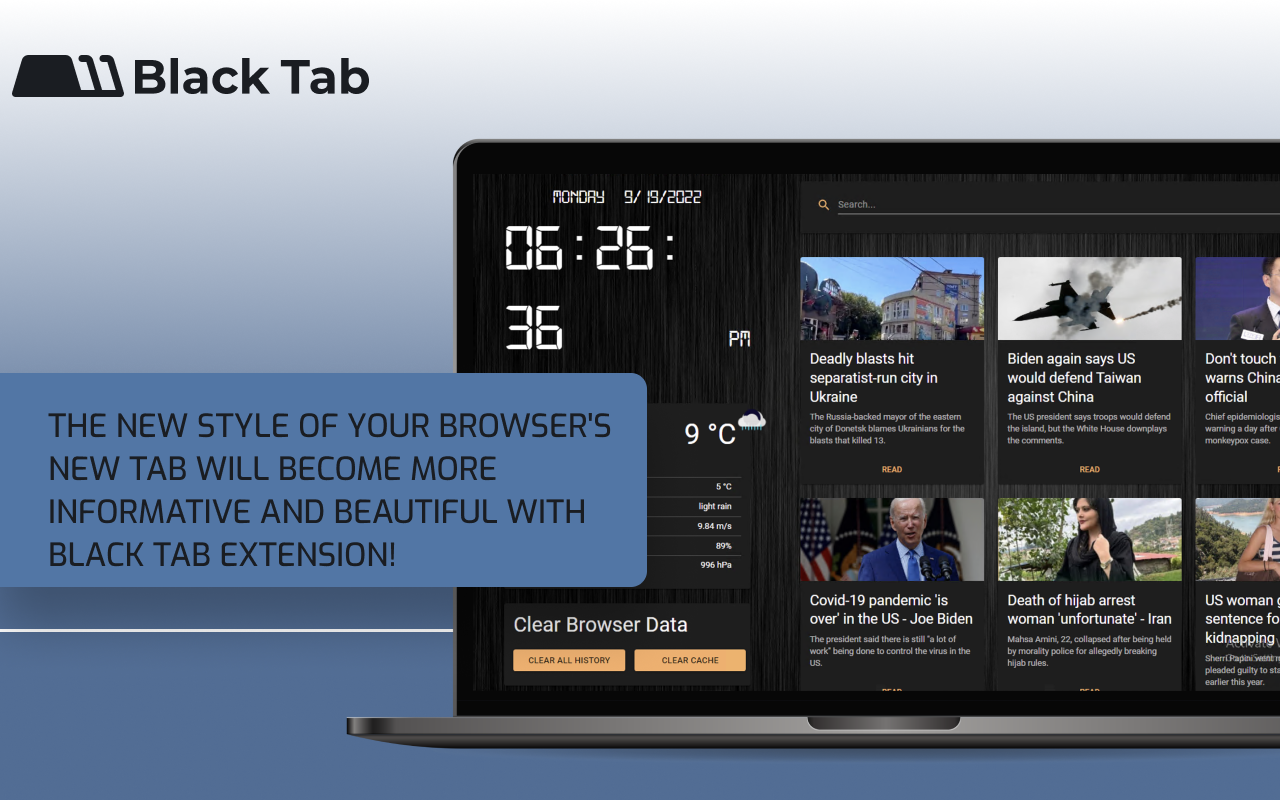 Black Tab chrome谷歌浏览器插件_扩展第1张截图