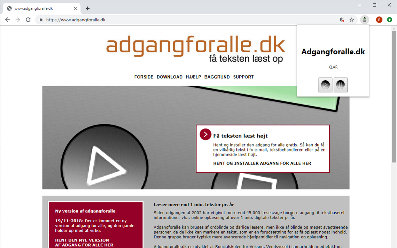 Adgang for alle oplæsning chrome谷歌浏览器插件_扩展第1张截图
