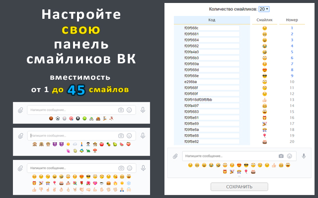 Панель смайликов ВКонтакте (vk.com) chrome谷歌浏览器插件_扩展第4张截图