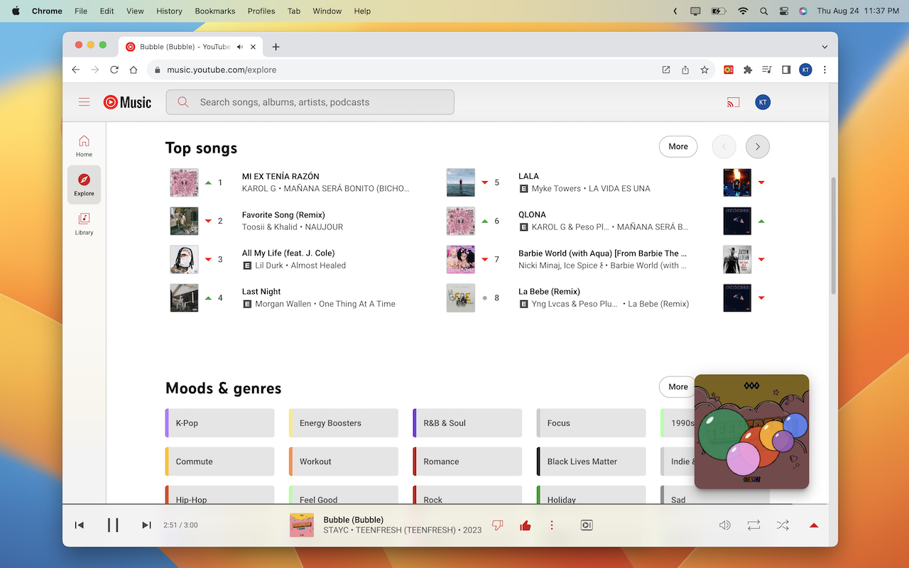 YouTube Music™ 主题音乐（增强器） chrome谷歌浏览器插件_扩展第5张截图