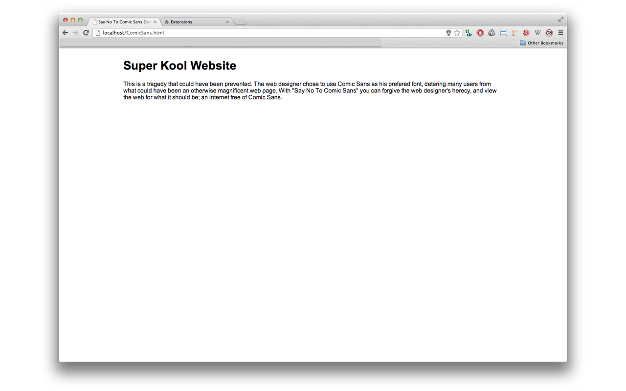 Say No To Comic Sans chrome谷歌浏览器插件_扩展第1张截图