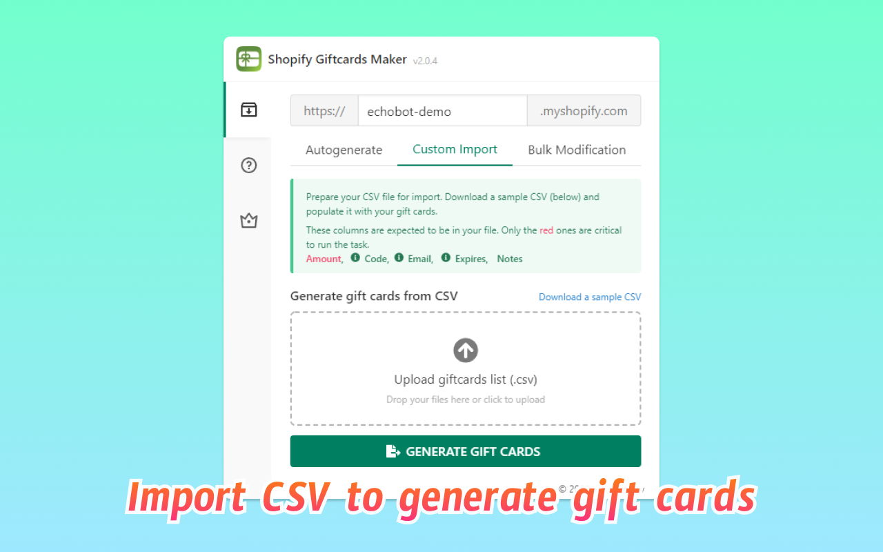 Shopify Giftcards Maker chrome谷歌浏览器插件_扩展第3张截图