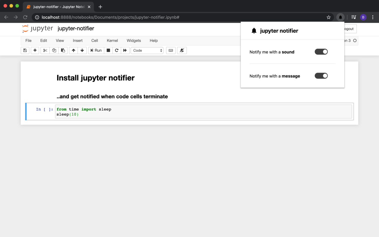 Jupyter Notifier chrome谷歌浏览器插件_扩展第3张截图