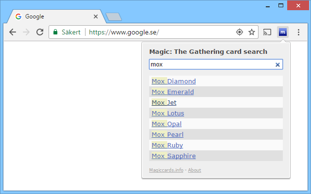 Magic: The Gathering card search chrome谷歌浏览器插件_扩展第1张截图
