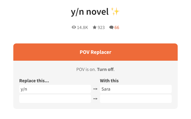 POV: Wattpad Y/N Replacer chrome谷歌浏览器插件_扩展第1张截图