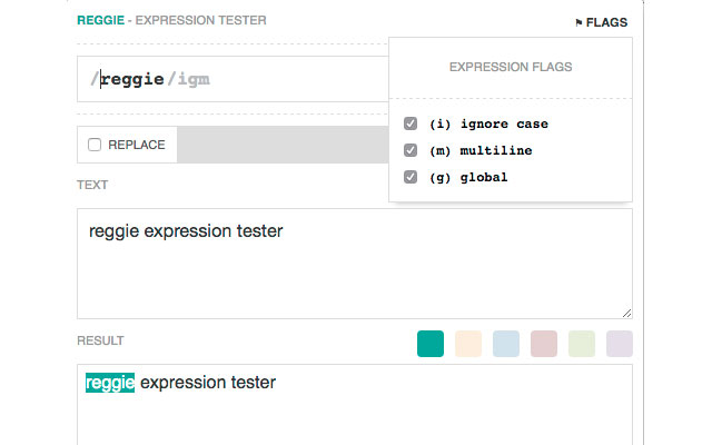 Reggie - Expression Tester chrome谷歌浏览器插件_扩展第1张截图