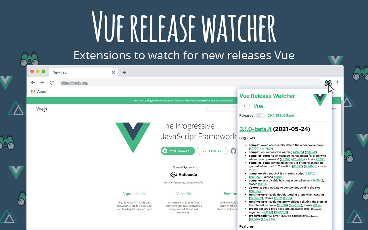 Vue release watcher chrome谷歌浏览器插件_扩展第8张截图