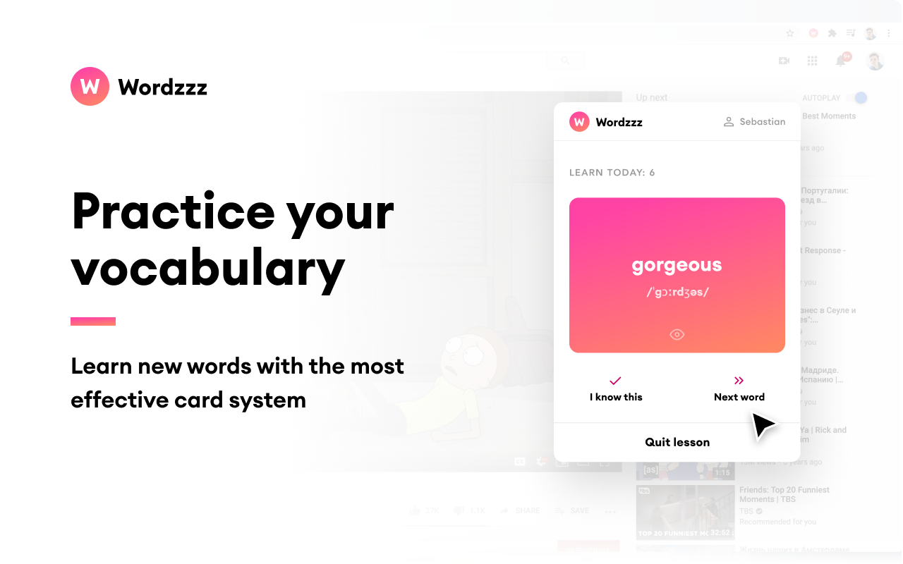 Wordzzz — Learn languages while surf & stream chrome谷歌浏览器插件_扩展第4张截图