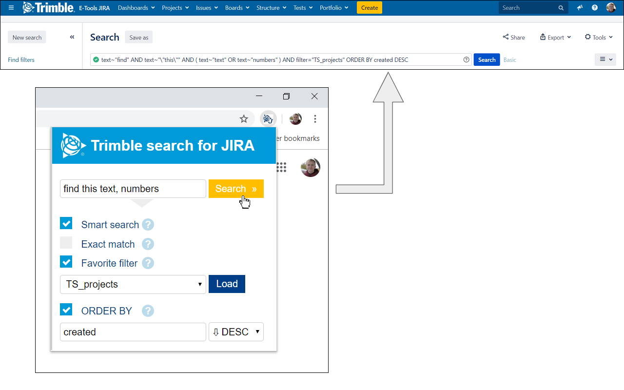 Trimble search for JIRA chrome谷歌浏览器插件_扩展第2张截图