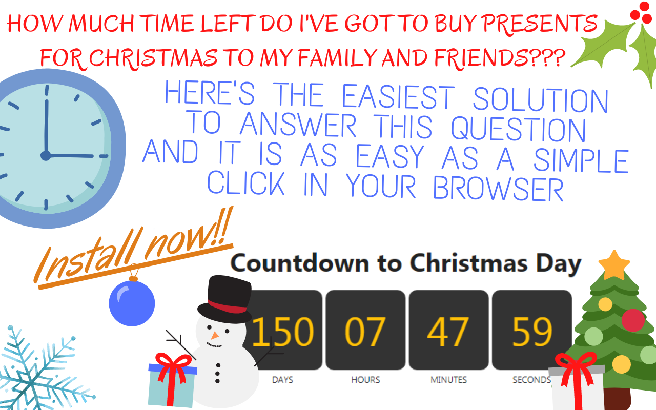 Countdown to Christmas Day chrome谷歌浏览器插件_扩展第4张截图