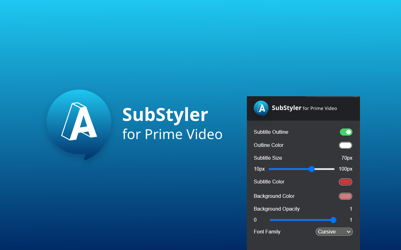 Prime Video SubStyler : customize subtitles chrome谷歌浏览器插件_扩展第2张截图