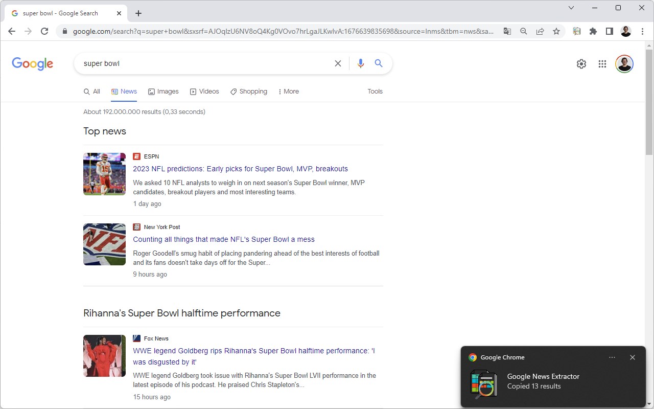 Google News Extractor by searchanalyzer chrome谷歌浏览器插件_扩展第3张截图