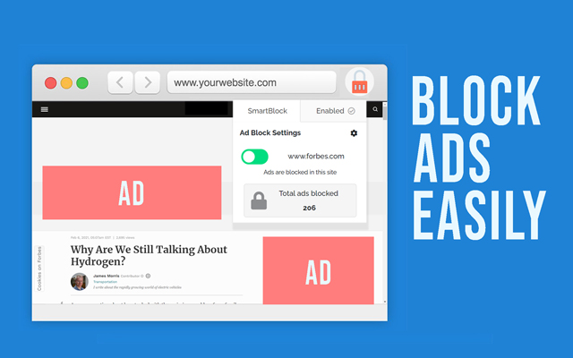 SmartBlock - Adblocker chrome谷歌浏览器插件_扩展第1张截图