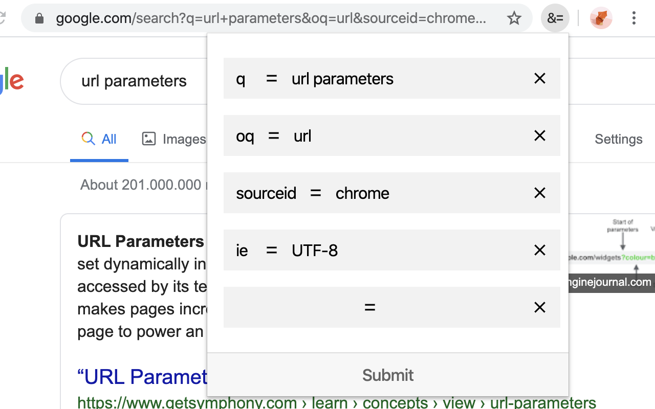 URL Params Editor chrome谷歌浏览器插件_扩展第1张截图