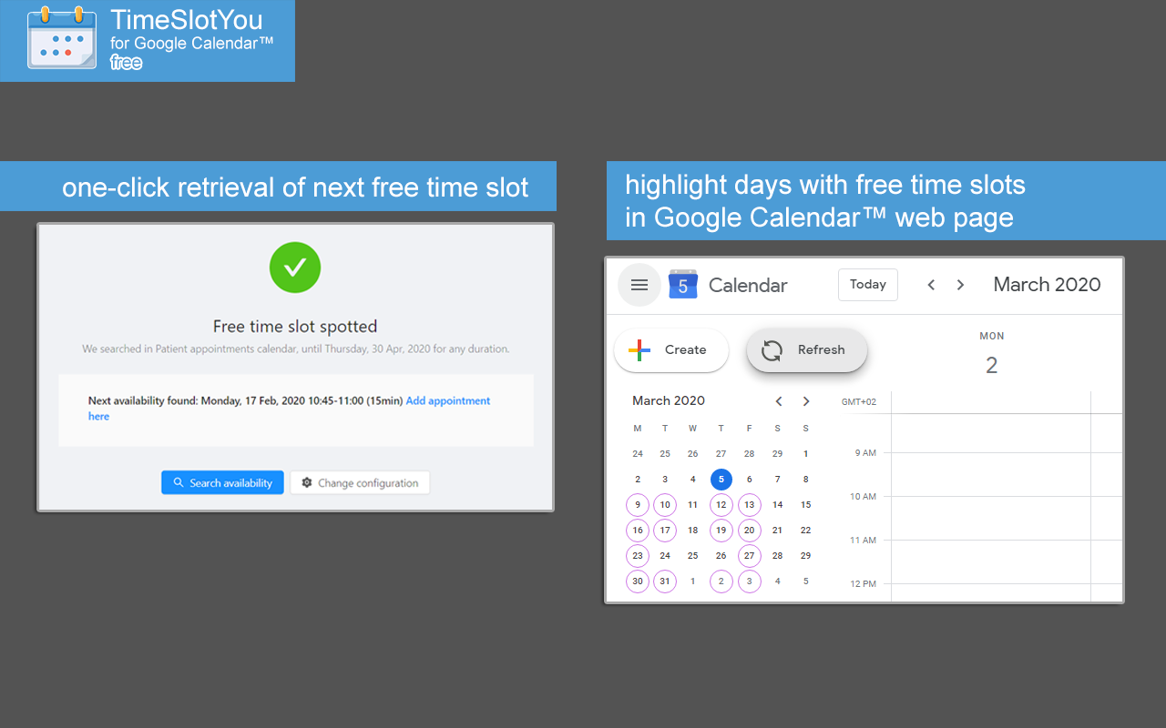 TimeSlotYou for Google Calendar™ chrome谷歌浏览器插件_扩展第2张截图