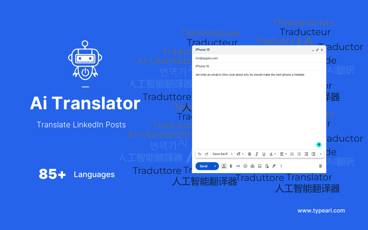 Ai Translator for Textbox Powered by ChatGPT chrome谷歌浏览器插件_扩展第1张截图