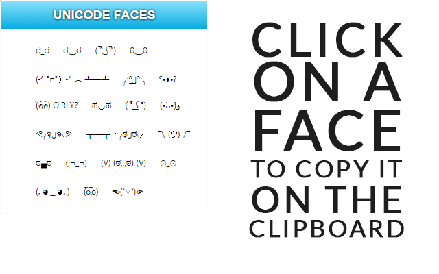 Unicode Faces chrome谷歌浏览器插件_扩展第1张截图