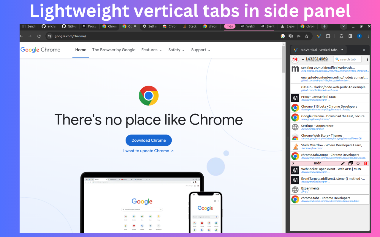 tabVertikal - vertical tabs chrome谷歌浏览器插件_扩展第1张截图